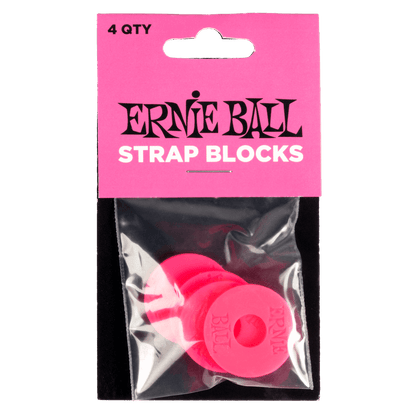 Ernie Ball Strap Blocks 4pk in Pink
