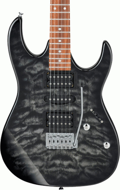 Ibanez GRX70QA Electric Guitar in Transparent Black Sunburst