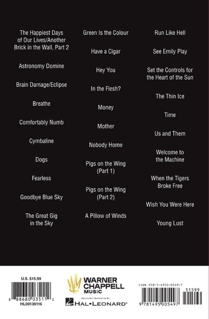 Pink Floyd Guitar Chord Songbook