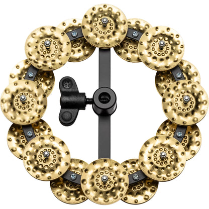 Meinl Percussion HTHH2BBK Headliner Series Hihat Tambourine Dual Row Hammered Brass Jingles 5"