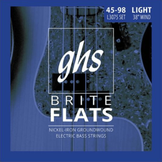GHS L3075 Bass Brite Flats Guitar Strings  45-98 Gauge