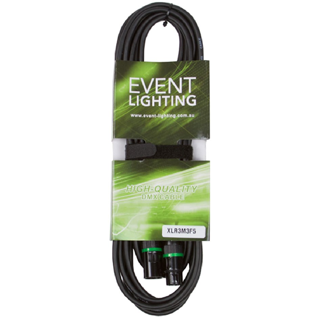 Event Lighting XLR3M3F5 - 3-pin DMX Cable (5m)