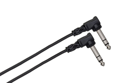 Hosa Balanced Interconnect Cable Right Angle 1/4 in TRS to Same