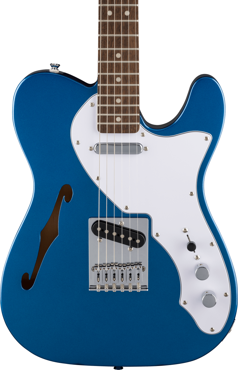 Squier FSR Affinity Series Telecaster Thinline, Laurel Fingerboard, White Pickguard in Lake Placid Blue