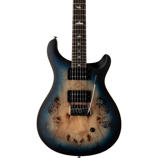 PRS SE Custom 24-08 Poplar Burl Limited Edition Electric Guitar in Lake Blue Midnight Burst