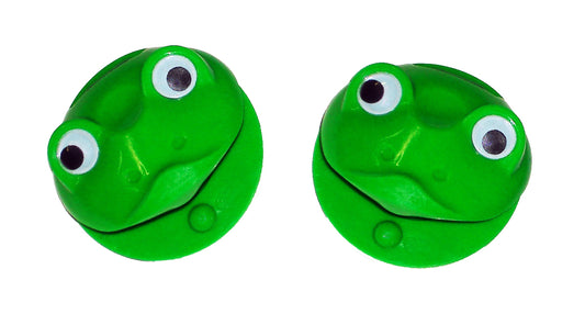 Mano Percussion Frog Shape and Eyes Green Finger Castanets Pair