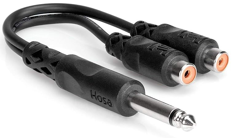 Hosa YPR103 1/4" TS to Dual RCAF Y Cable