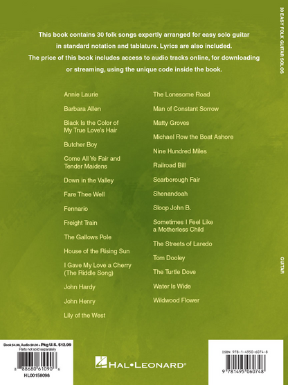 30 Easy Folk Guitar Solos Tab