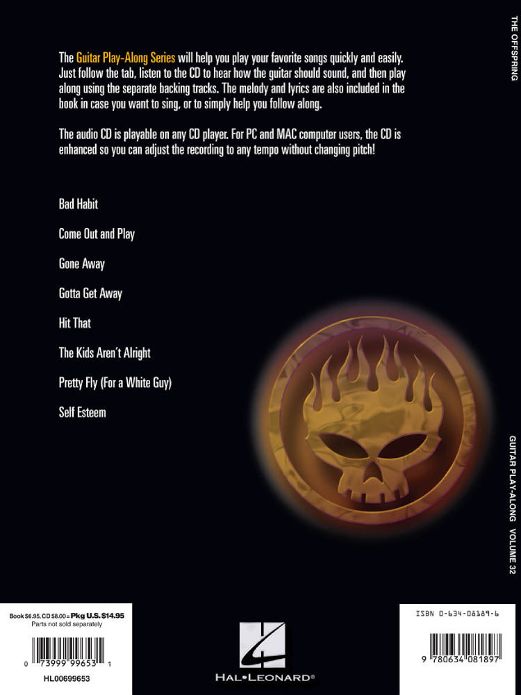 The Offspring Guitar Play Along Volume 32 Guitar Tab BK/CD