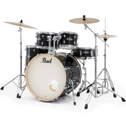 Pearl Export Plus 5-Piece Fusion Plus Drum Kit with Cymbal Pack in Jet Black