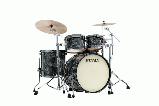 TAMA Starclassic Maple 4-Piece Shell Pack in Charcoal Swirl (w/ Black Nickel Hardware) - MR42TZBNS-