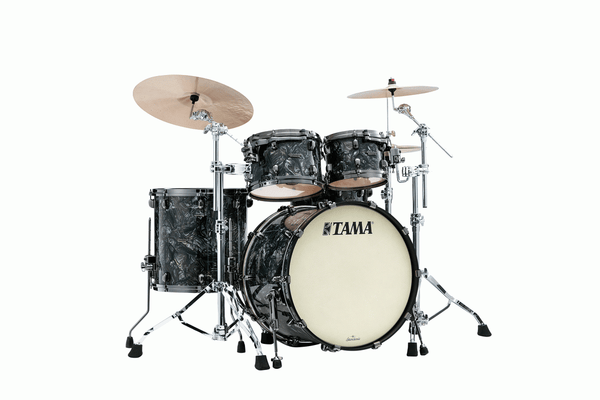 TAMA Starclassic Maple 4-Piece Shell Pack in Charcoal Swirl (w/ Black Nickel Hardware) - MR42TZBNS-