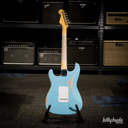 Fender Custom Shop Limited Edition 1964 L-Series Stratocaster Heavy Relic Electric Guitar in Aged Daphne Blue