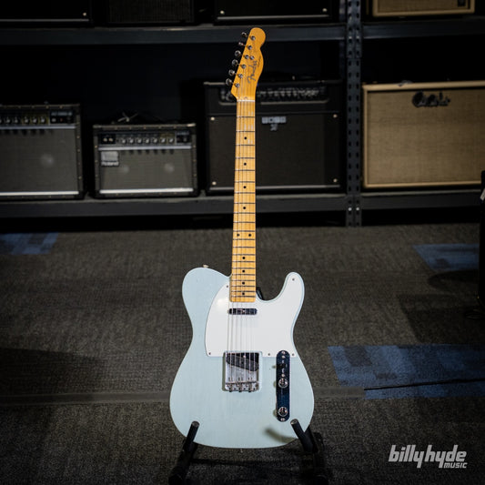 Fender Custom Shop 1955 Telecaster Journeyman Relic with Closet Classic Hardware Electric Guitar in Super Aged Sonic Blue