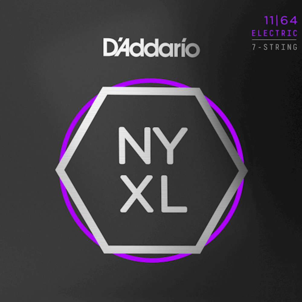 D'Addario NYXL1164 Nickel Wound 7 String Electric Guitar Strings Medium 11-64 Gauge