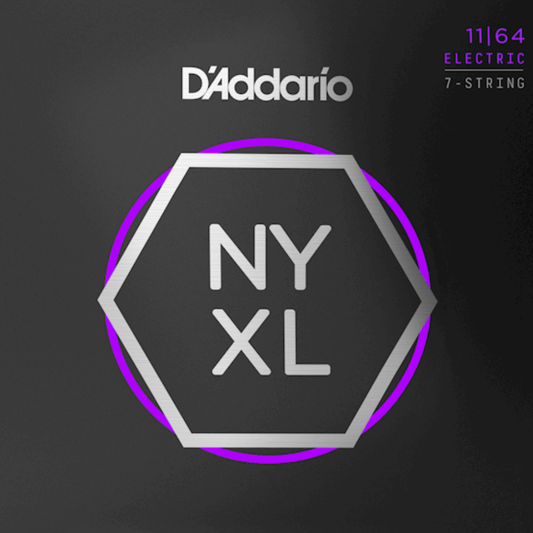 D'Addario NYXL1164 Nickel Wound 7 String Electric Guitar Strings Medium 11-64 Gauge