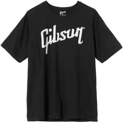 Gibson Size Distressed Gibson Logo Medium Size T Shirt in Black