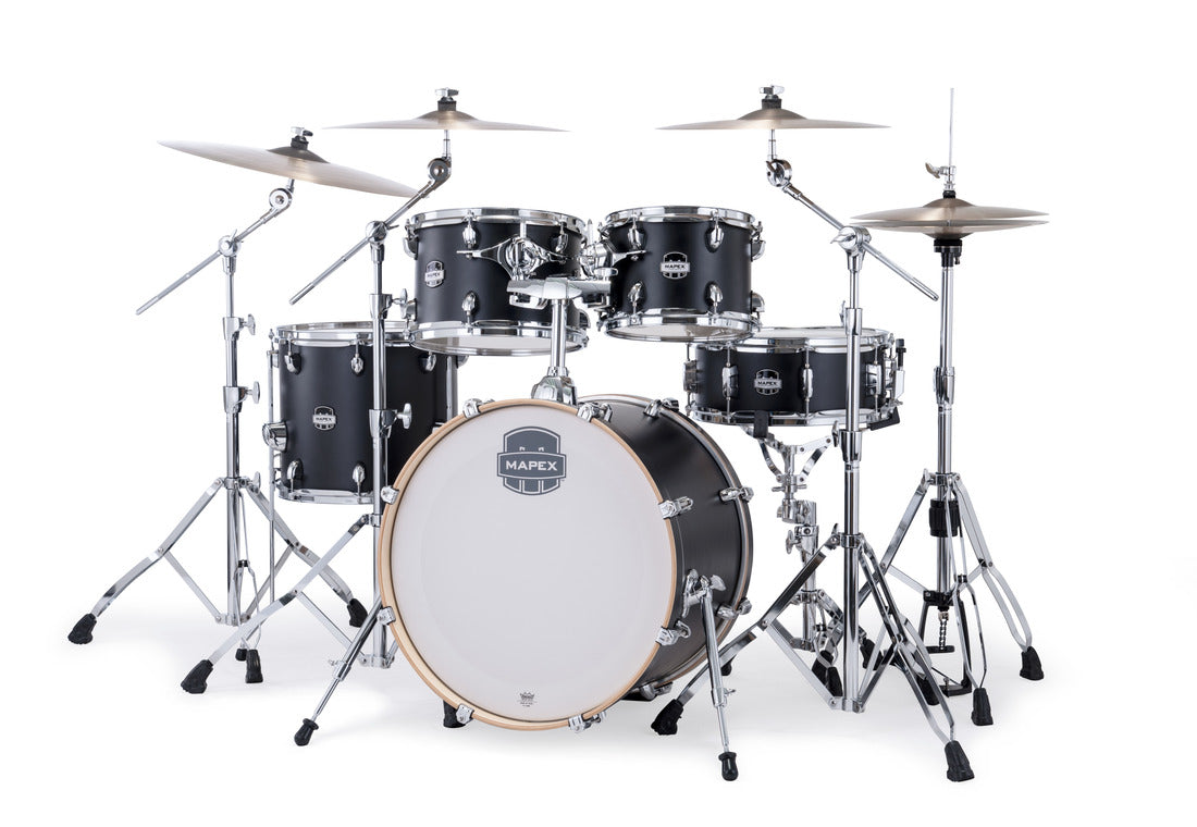 Mapex Mars Maple 4 Piece Fusion Shell Pack in Matte Black