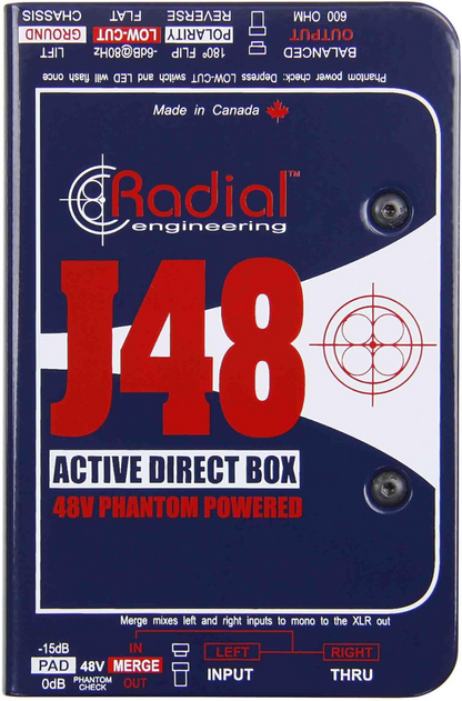 Radial J48 Active 48V Phantom Powered Direct Box
