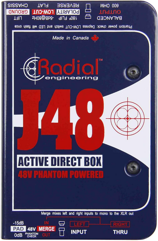 Radial J48 Active 48V Phantom Powered Direct Box
