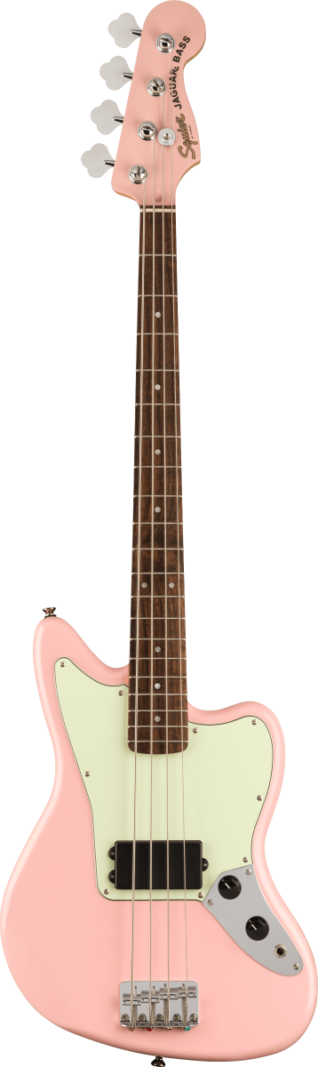 Squier FSR Affinity Series Jaguar Bass H, Laurel Fingerboard, Mint Pickguard, Matching Headstock in Shell Pink