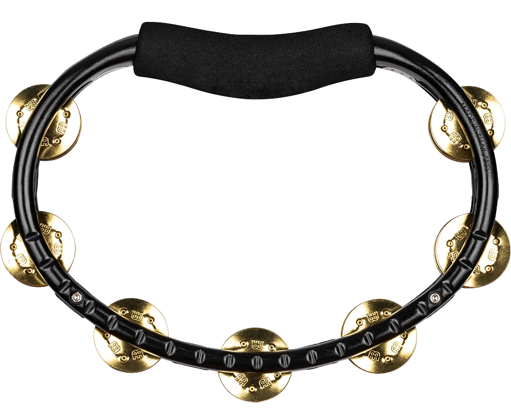 Meinl Percussion TMT1BBK Traditional ABS Series Hand Held Molded ABS Tambourine Solid Brass Jingles in Black