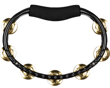 Meinl Percussion TMT1BBK Traditional ABS Series Hand Held Molded ABS Tambourine Solid Brass Jingles in Black