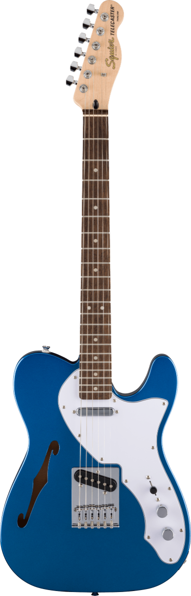 Squier FSR Affinity Series Telecaster Thinline, Laurel Fingerboard, White Pickguard in Lake Placid Blue