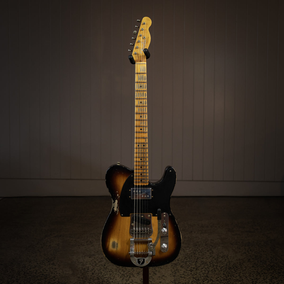 Fender Custom Shop CuNiFe Blackguard Bigsby Tele Heavy Relic, 1-Piece Quartersawn Maple Neck in Faded Aged 2-Color Sunburst