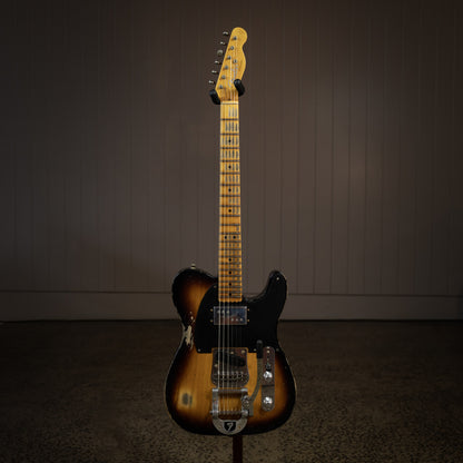 Fender Custom Shop CuNiFe Blackguard Bigsby Tele Heavy Relic, 1-Piece Quartersawn Maple Neck in Faded Aged 2-Color Sunburst