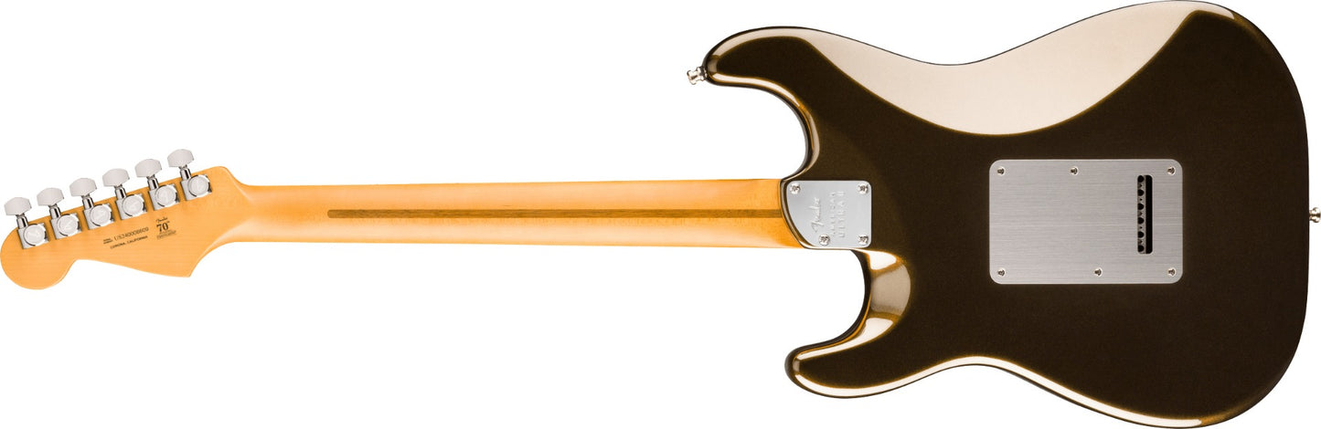 Fender American Ultra II Stratocaster HSS, Ebony Fingerboard in Texas Tea