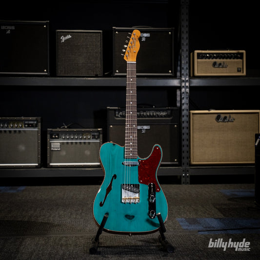 Fender Custom Shop Limited Edition Knotty Tele NOS Electric Guitar in Aged Teal Green Transparent