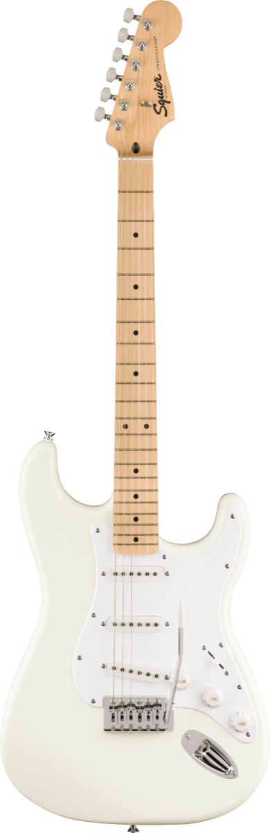 Squier FSR Squier Sonic Stratocaster, Maple Fingerboard, White Pickguard in Arctic White