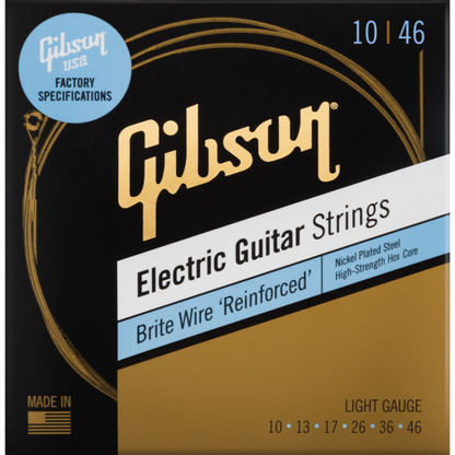 Gibson Brite Wire Reinforced Electric Guitar Strings Light 10-46 Gauge