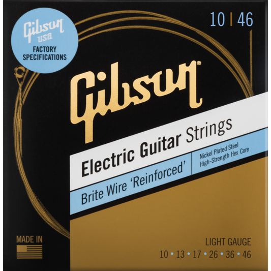 Gibson Brite Wire Reinforced Electric Guitar Strings Light 10-46 Gauge