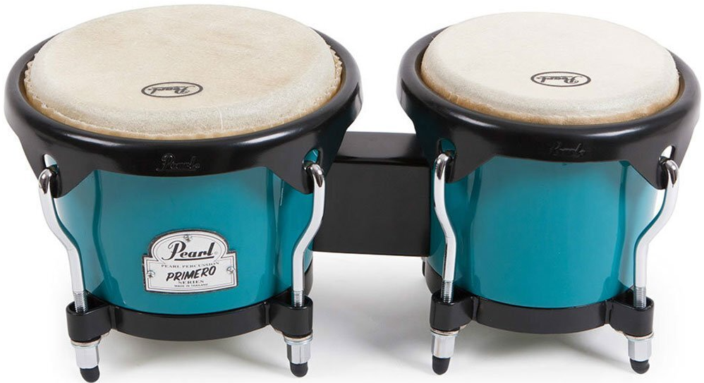 Pearl Percussion Primero Series Fibre 6" and 7" Bongos in Deco Blue