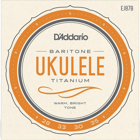 D'Addario Baritone Ukulele Titanium/Silver String Set 28-35 Gauge