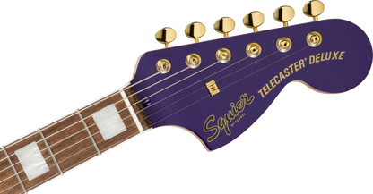 Squier FSR Paranormal Troublemaker Telecaster Deluxe, Laurel Fingerboard, Tortoiseshell Pickguard, Gold Hardware, Matching Headstock in Purple Metallic