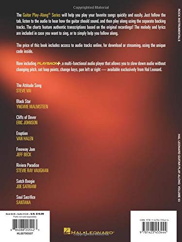 Rock Instrumentals Guitar Playalong Volume 93 BK/CD