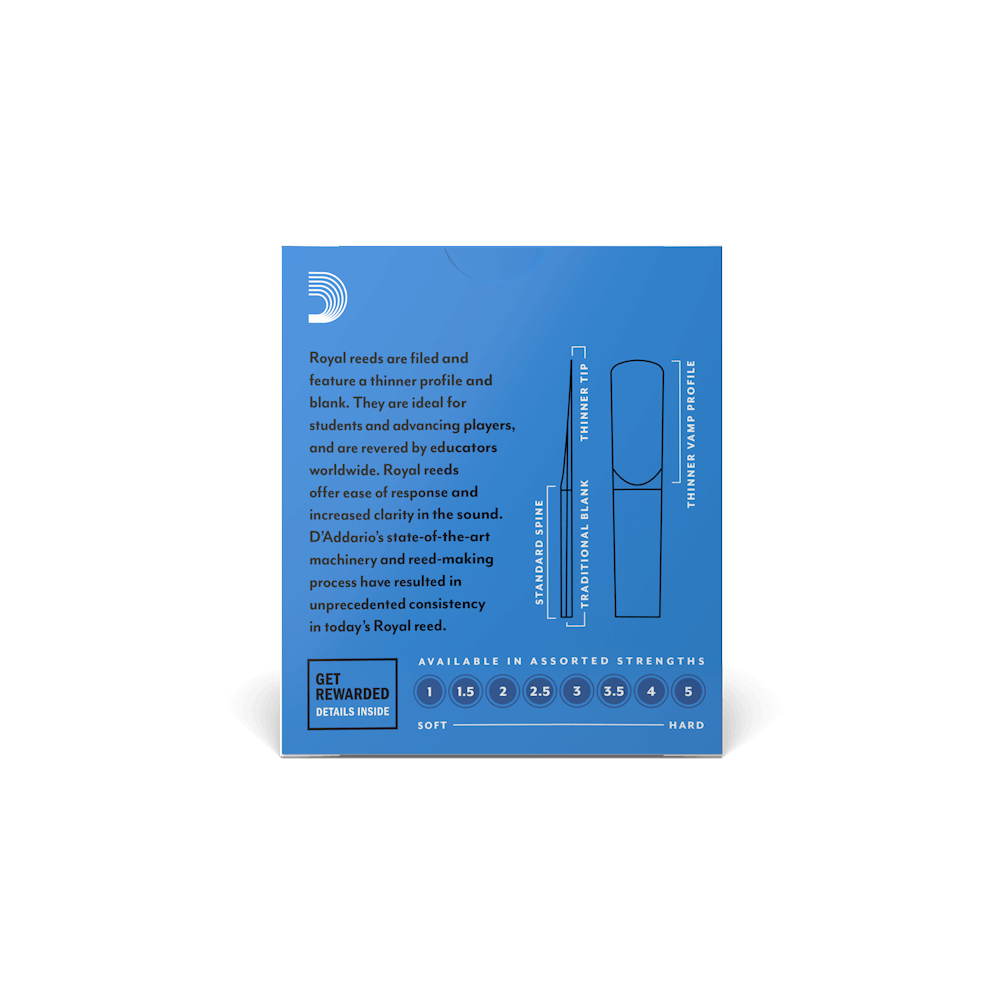 Royal By D'Addario Strength 2.5 10 Pack Bb Clarinet Reeds