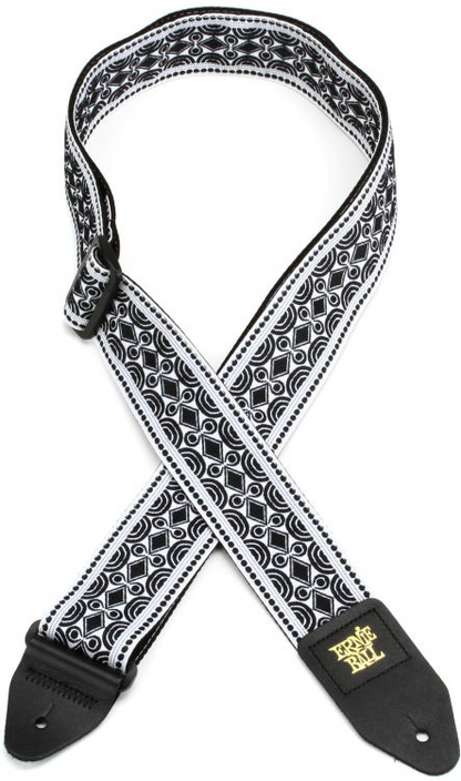 Ernie Ball Classis Jacquard Guitar Or Bass Strap in Beatnik Black