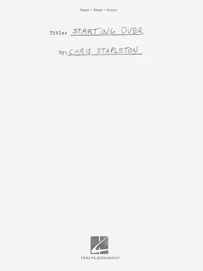 Chris Stapleton Starting Over PVG