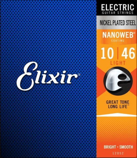 Elixir 12052 Nanoweb Electric Guitar Strings Light 10-46 Gauge