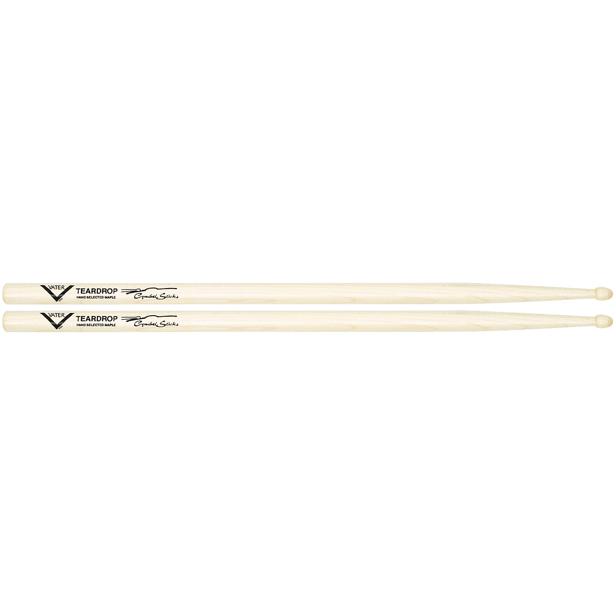 Vater VMCTW  Cymbal Teardrop Wood Tip Drum Sticks (Pair)