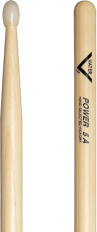Vater VHP5AN American Hickory Power 5A Nylon Tip Drum Sticks (Pair)