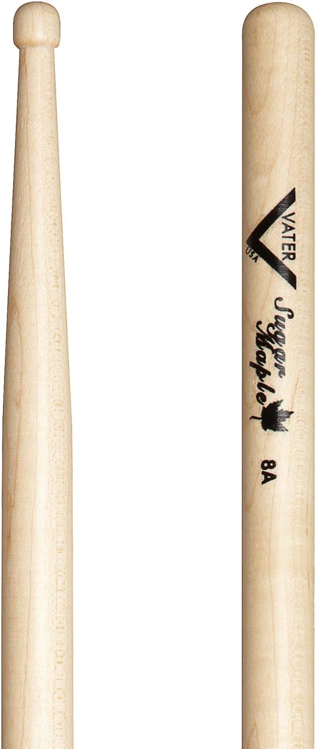 Vater VSM8AW Sugar Maple 8A Wood Tip Drum Sticks (Pair)