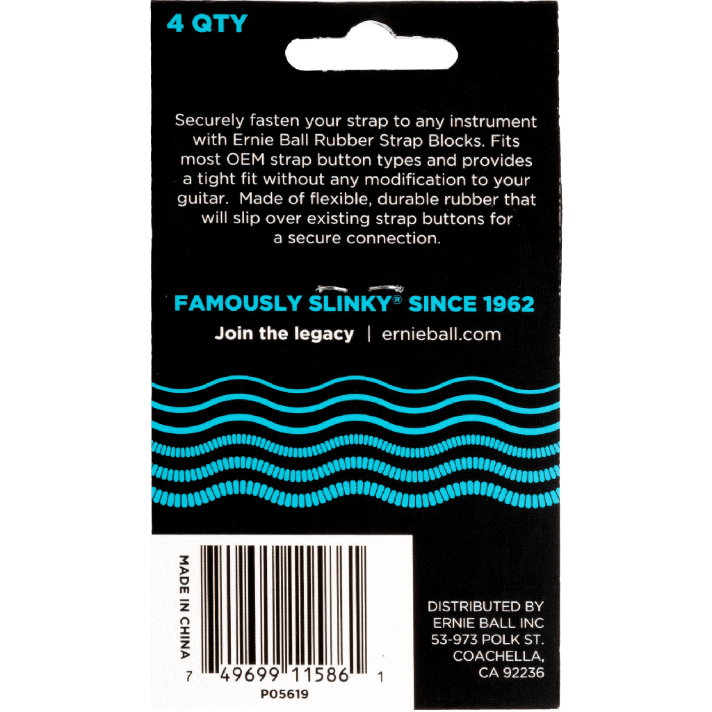 Ernie Ball Strap Blocks 4pk in Blue