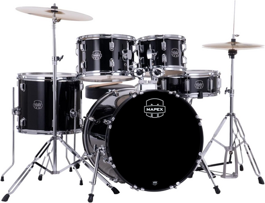 Mapex Comet 5 Piece Rock Drum Kit in Dark Black