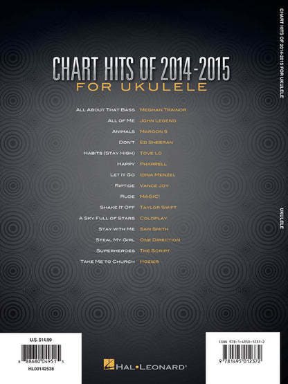 Chart Hits Of 2014-2015 For Ukulele