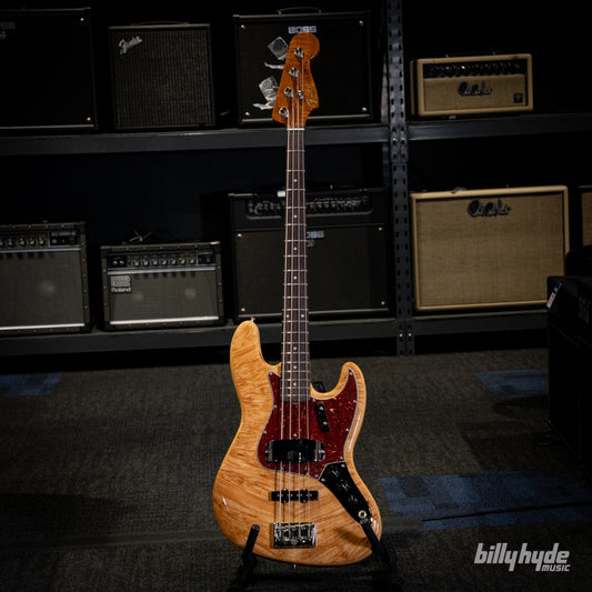 Fender Custom Shop Artisan Maple Burl Jazz Bass Guitar in Aged Natural